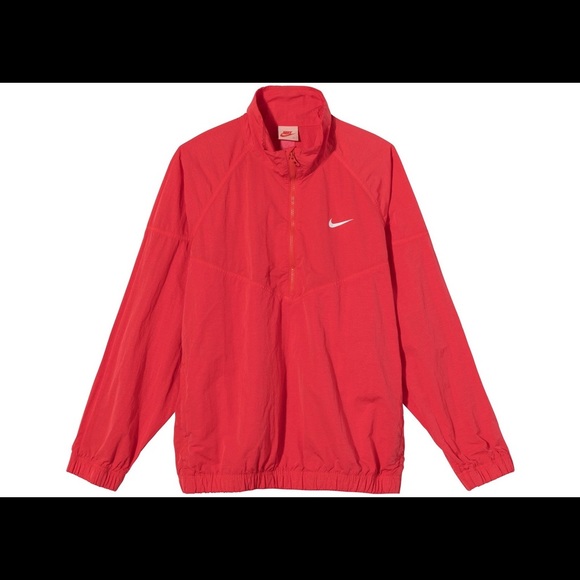 Hoodie Half Zip Nike Stussy Windrunner Red Stüssy X Nike